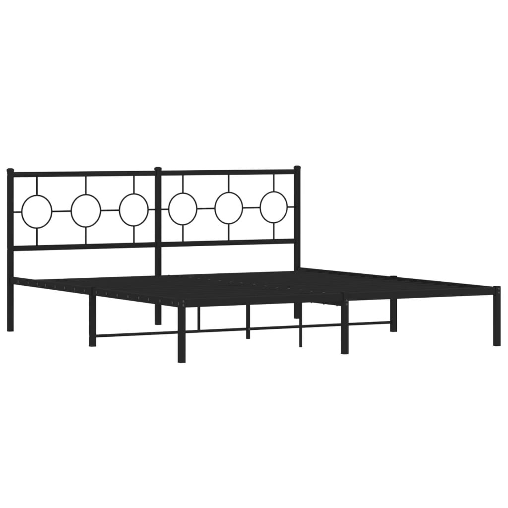 Estrutura de cama com cabeceira 183x213 cm metal preto