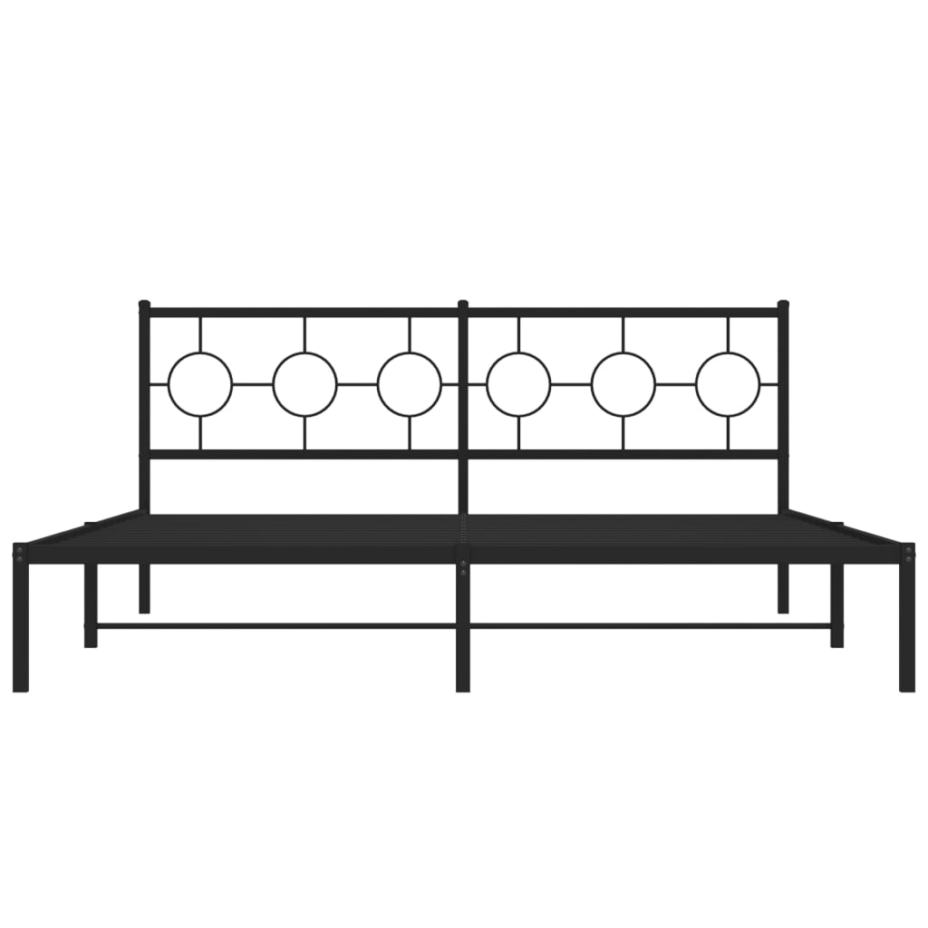 Estrutura de cama com cabeceira 183x213 cm metal preto