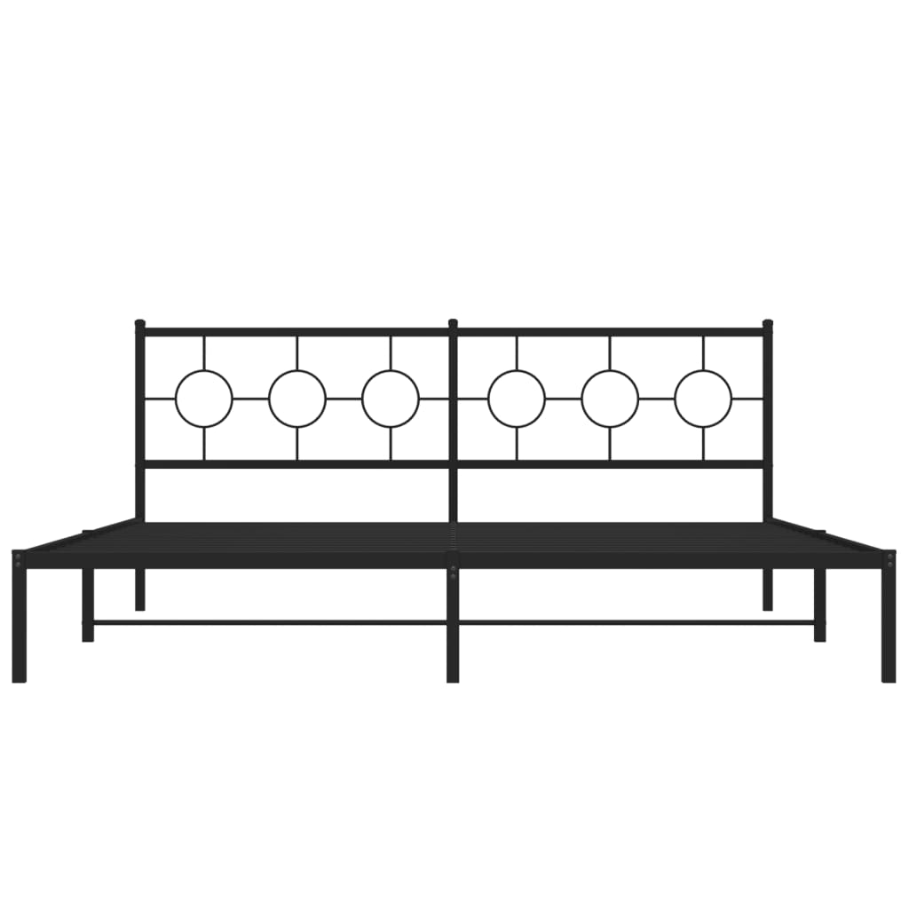 Estrutura de cama com cabeceira 193x203 cm metal preto