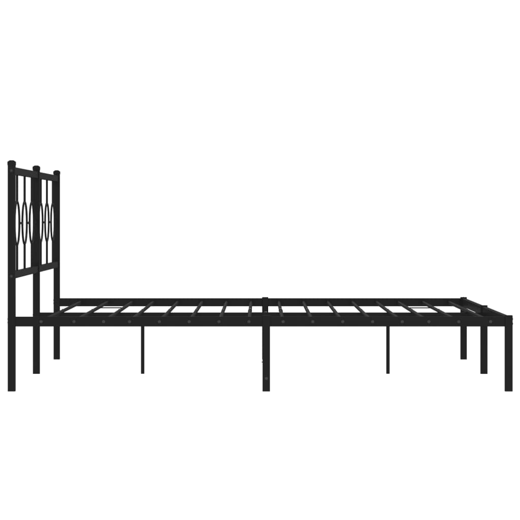 Estrutura de cama com cabeceira 193x203 cm metal preto