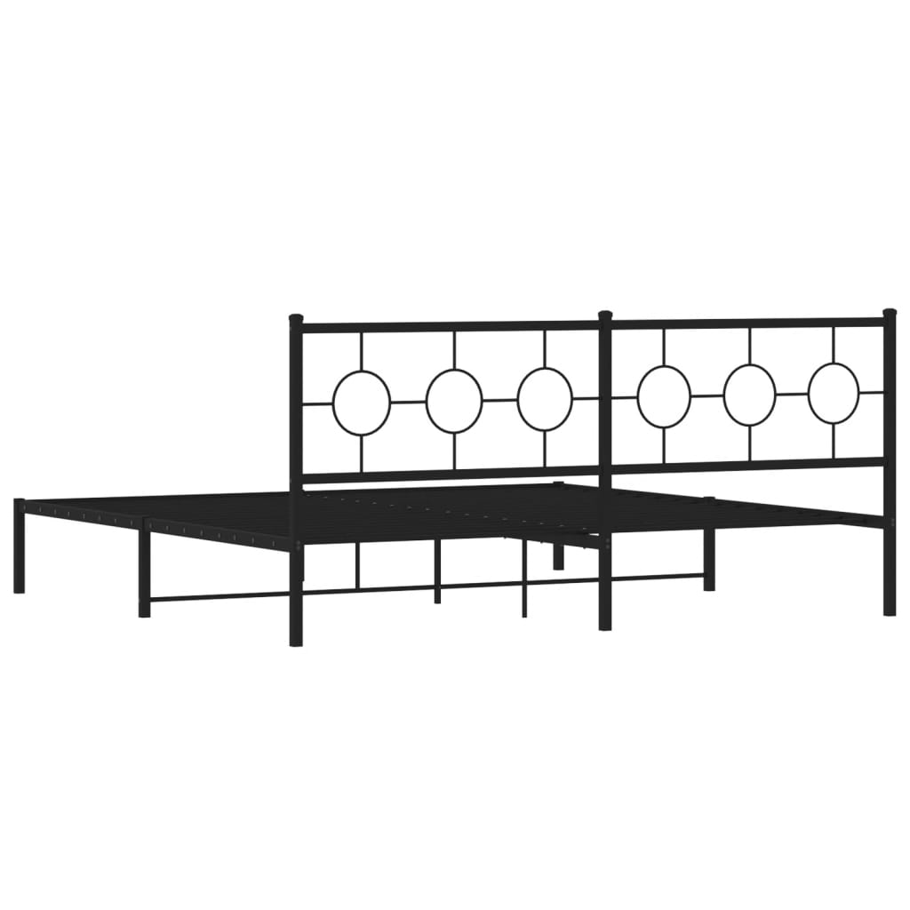 Estrutura de cama com cabeceira 193x203 cm metal preto