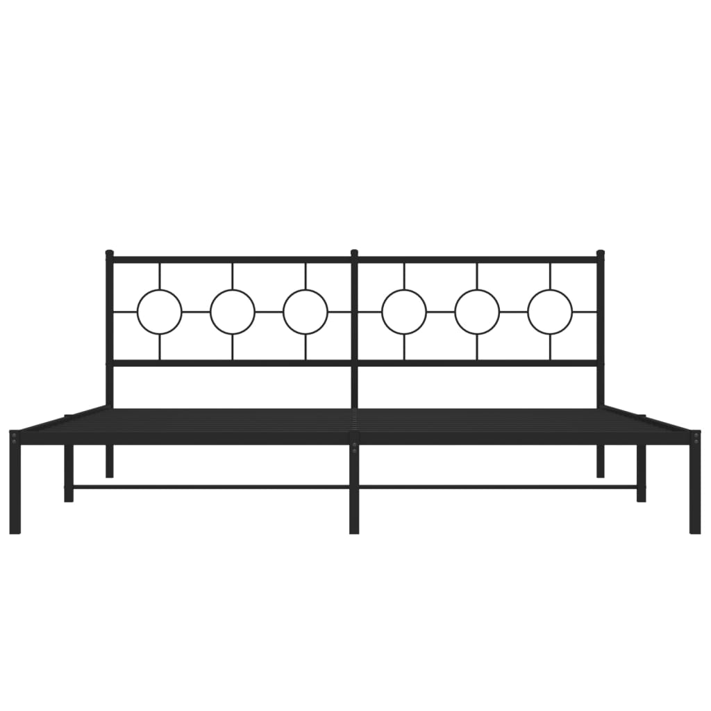 Estrutura de cama com cabeceira 200x200 cm metal preto