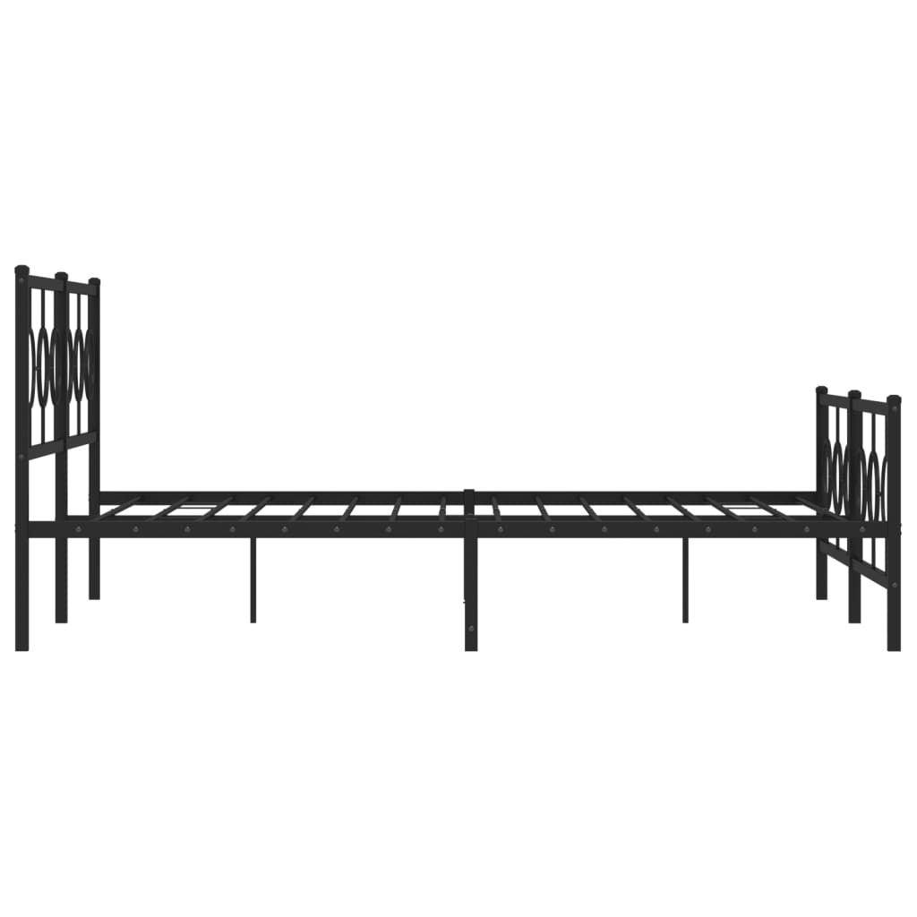 Estrutura de cama com cabeceira e pés 180x200 cm metal preto