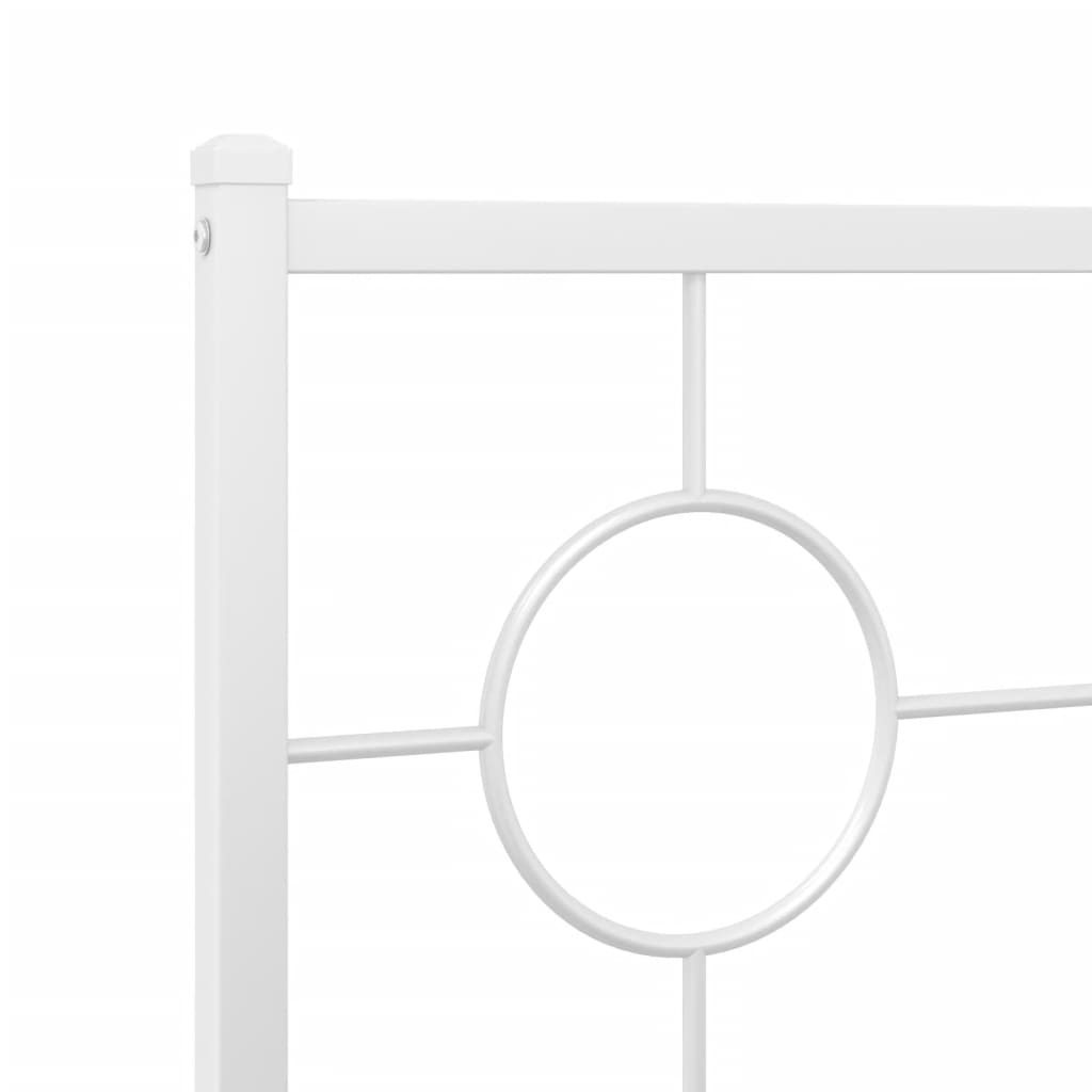 Estrutura de cama com cabeceira 75x190 cm metal branco