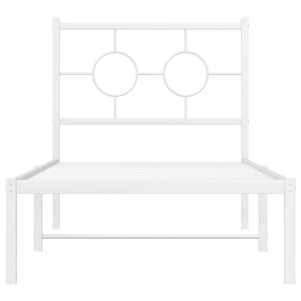 Estrutura de cama com cabeceira 80x200 cm metal branco