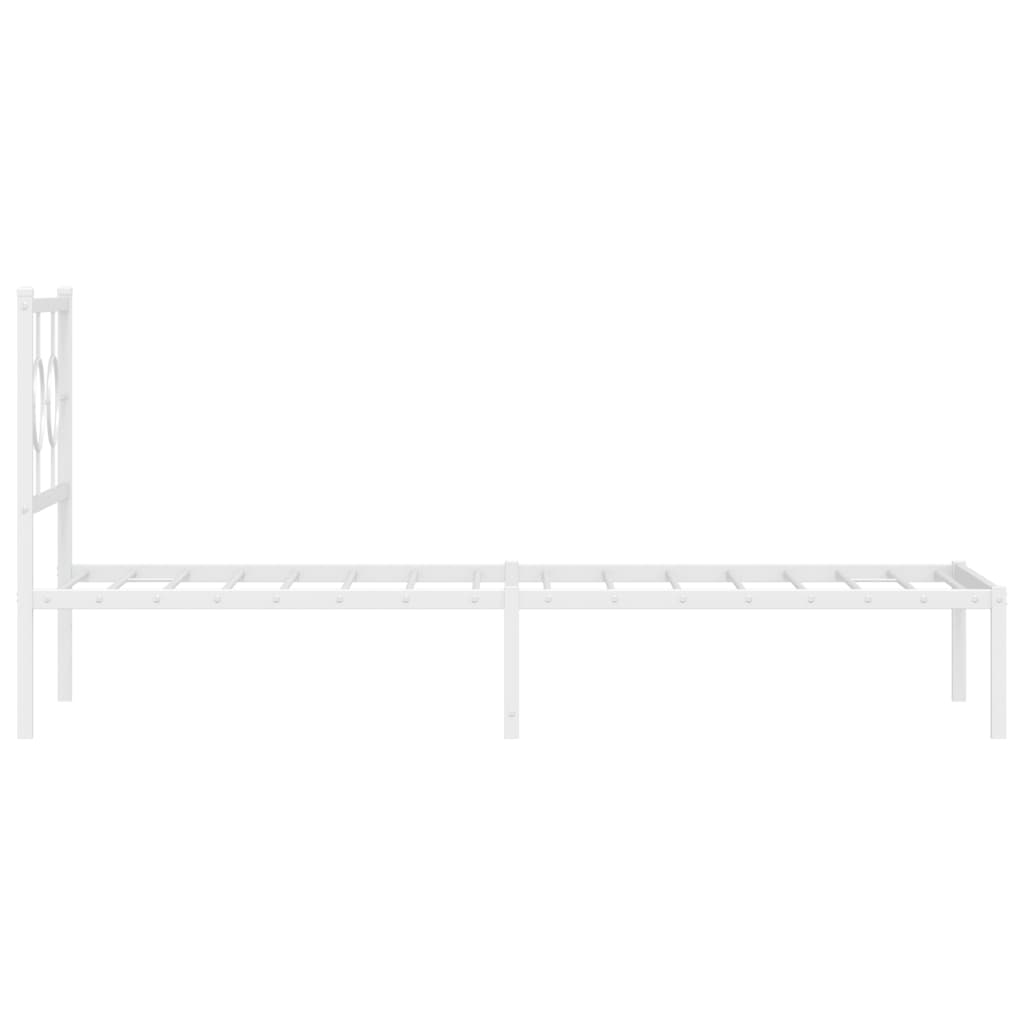 Estrutura de cama com cabeceira 80x200 cm metal branco