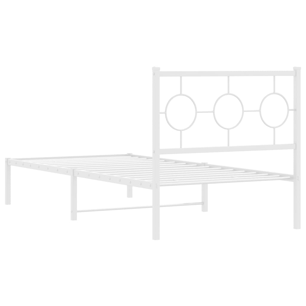 Estrutura de cama com cabeceira 90x200 cm metal branco