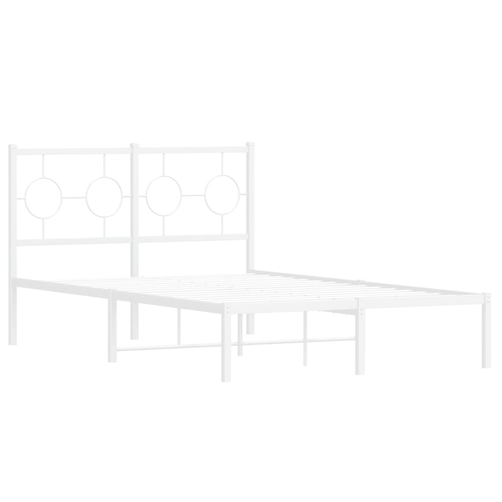 Estrutura de cama com cabeceira 120x190 cm metal branco