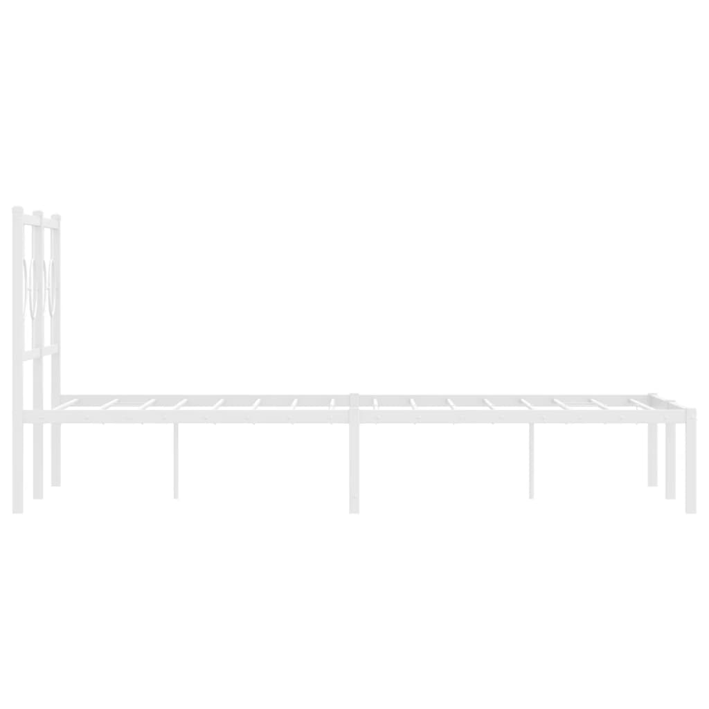 Estrutura de cama com cabeceira 120x190 cm metal branco