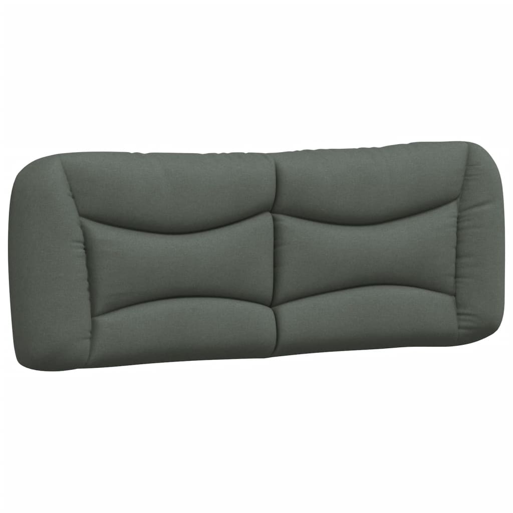 Estrutura de cama c/ cabeceira 140x190cm tecido cinza-escuro