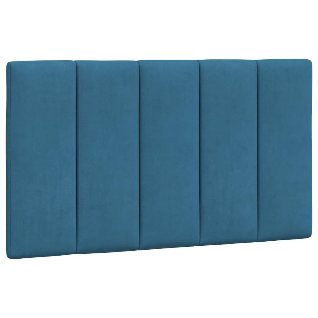 Estrutura de cama c/ cabeceira 90x190 cm veludo azul