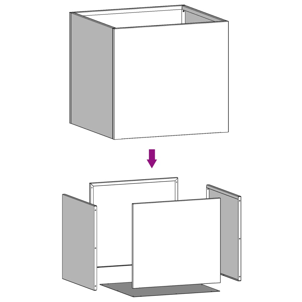 Vasos/floreiras 2 pcs 32x30x29 cm aço galvanizado prateado