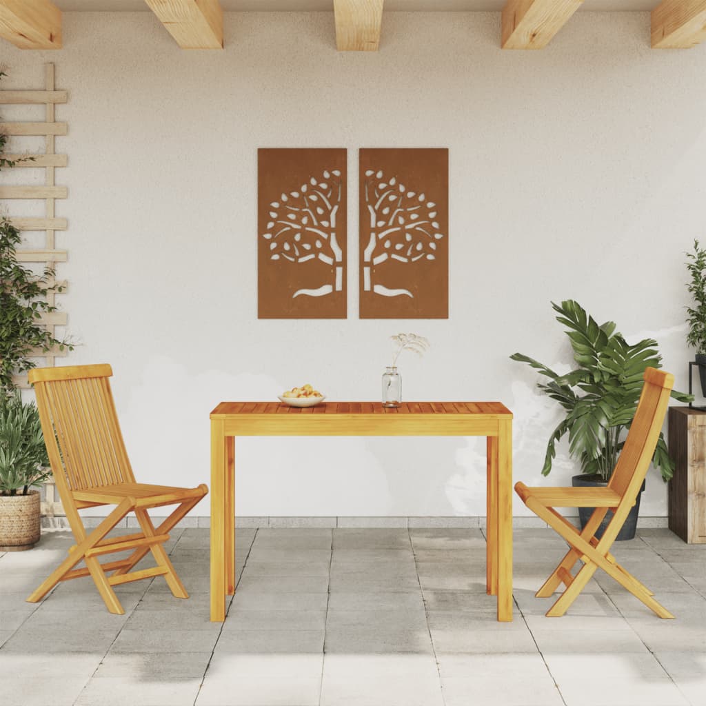 Mesa de jantar p/ jardim 110x55x75 cm madeira de acácia maciça