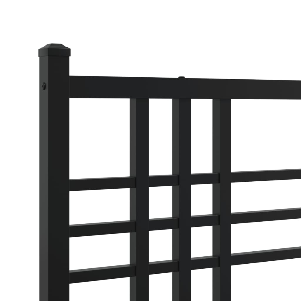 Estrutura de cama com cabeceira 80x200 cm metal preto