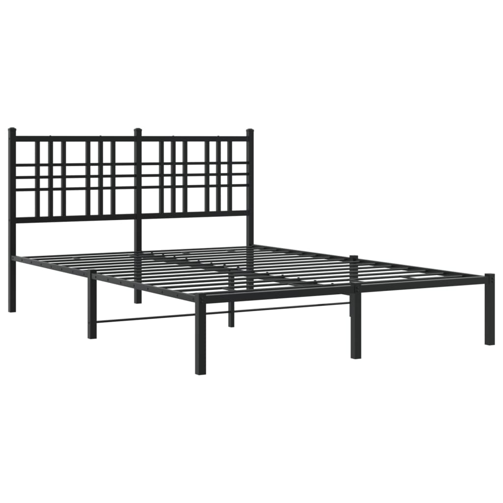 Estrutura de cama com cabeceira 120x190 cm metal preto