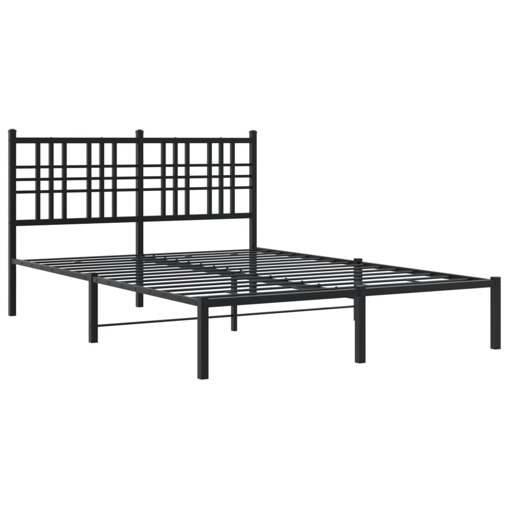 Estrutura de cama com cabeceira 120x200 cm metal preto