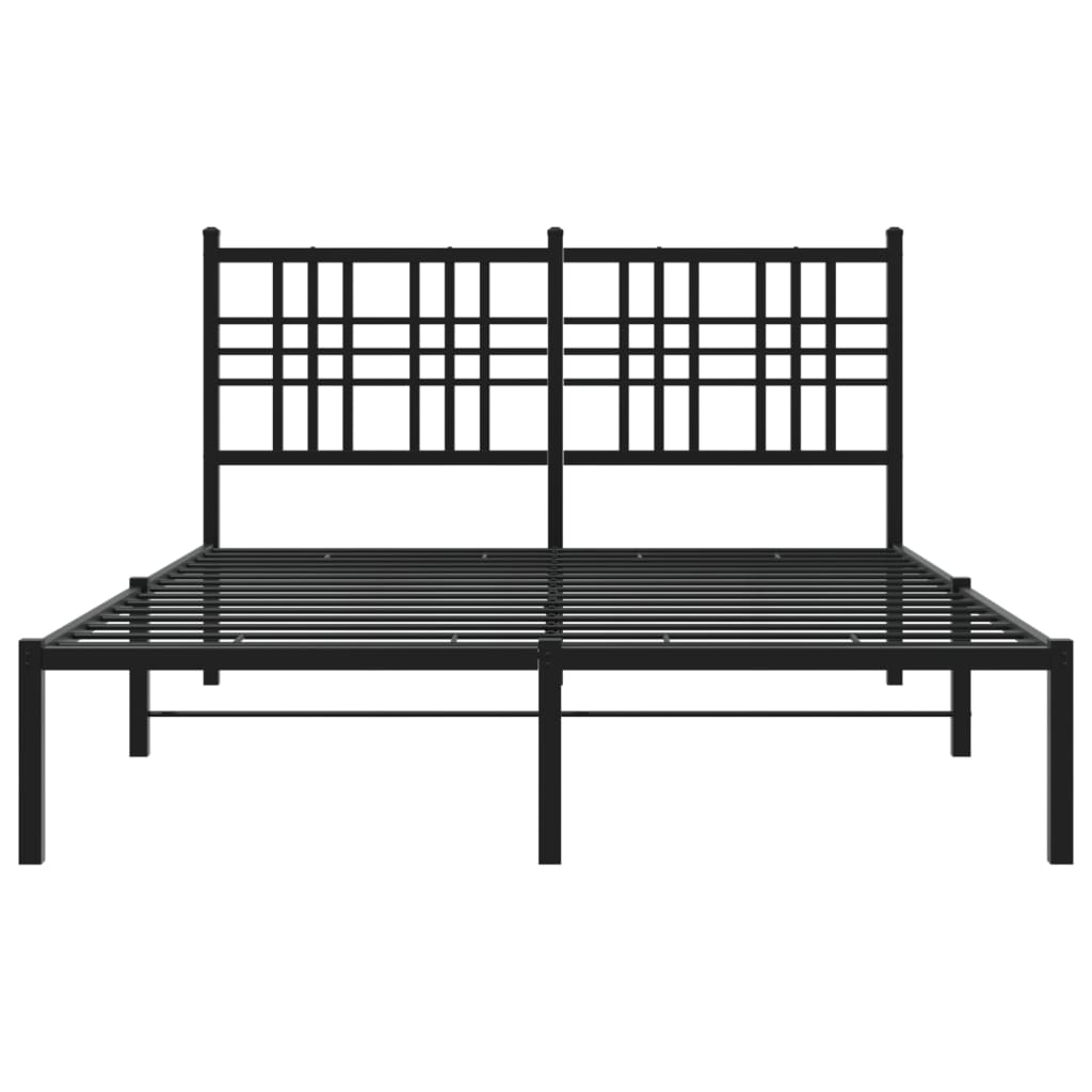 Estrutura de cama com cabeceira 120x200 cm metal preto