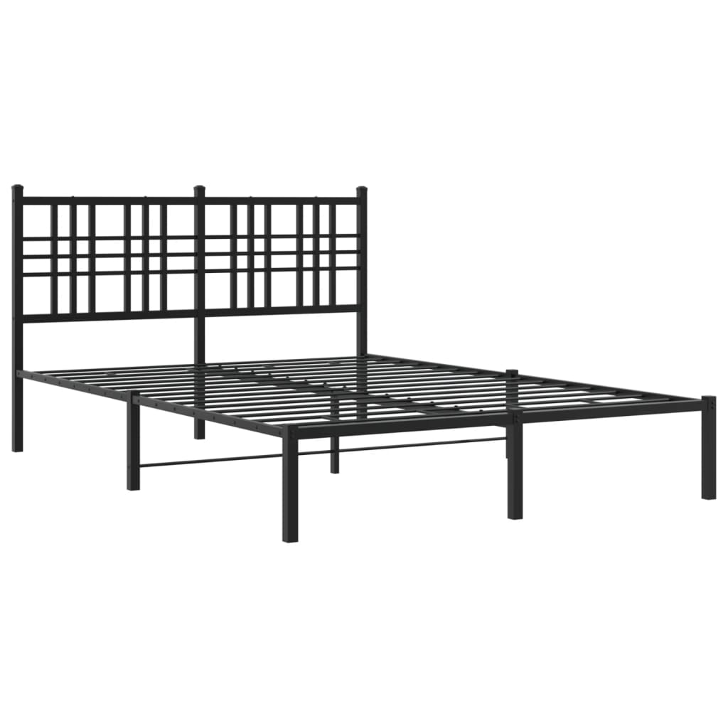 Estrutura de cama com cabeceira 135x190 cm metal preto