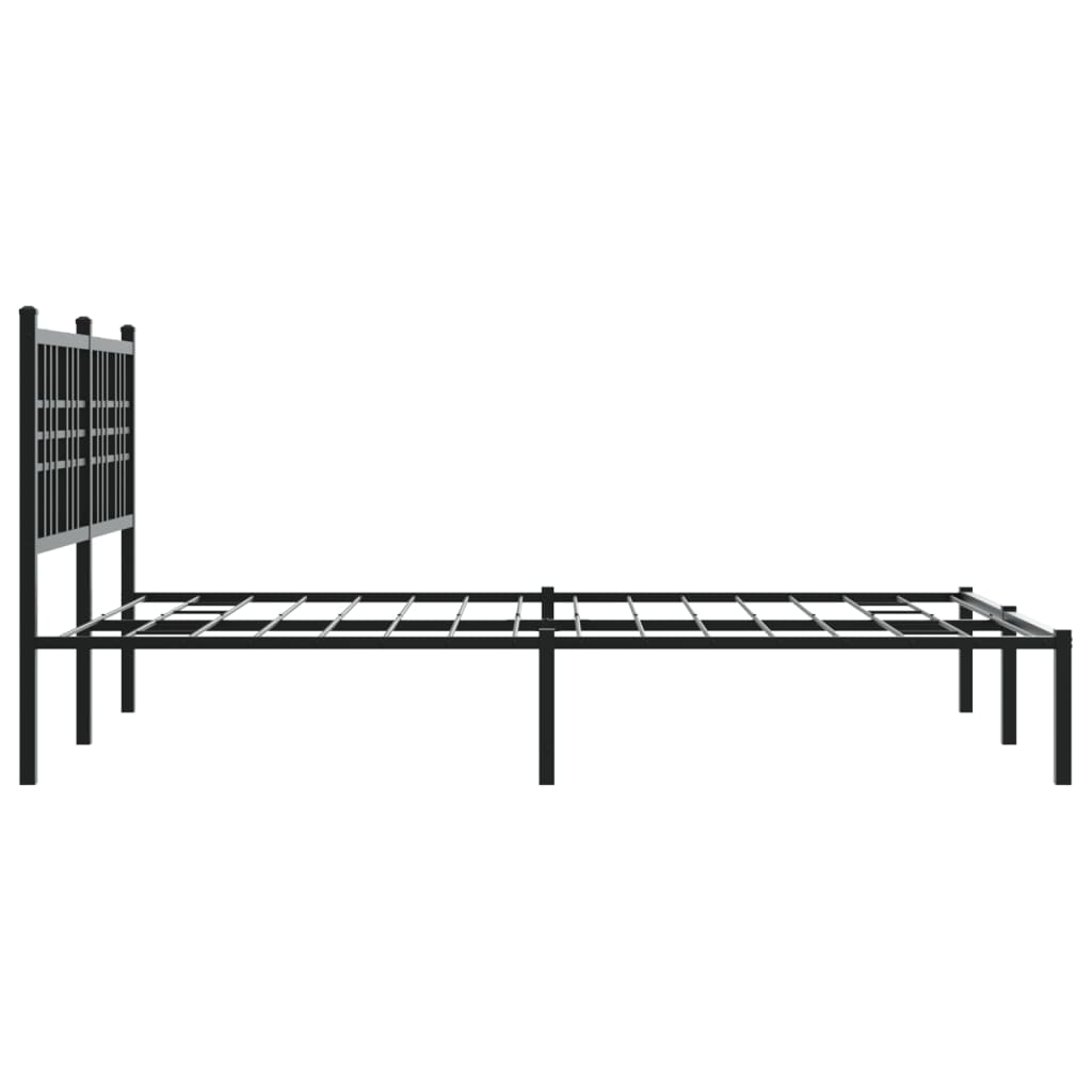 Estrutura de cama com cabeceira 135x190 cm metal preto