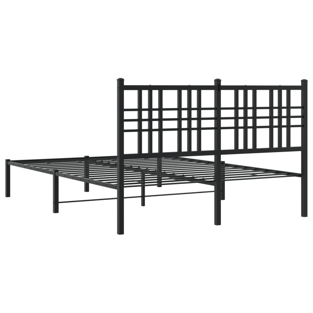 Estrutura de cama com cabeceira 135x190 cm metal preto