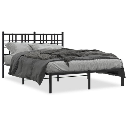 Estrutura de cama com cabeceira 135x190 cm metal preto