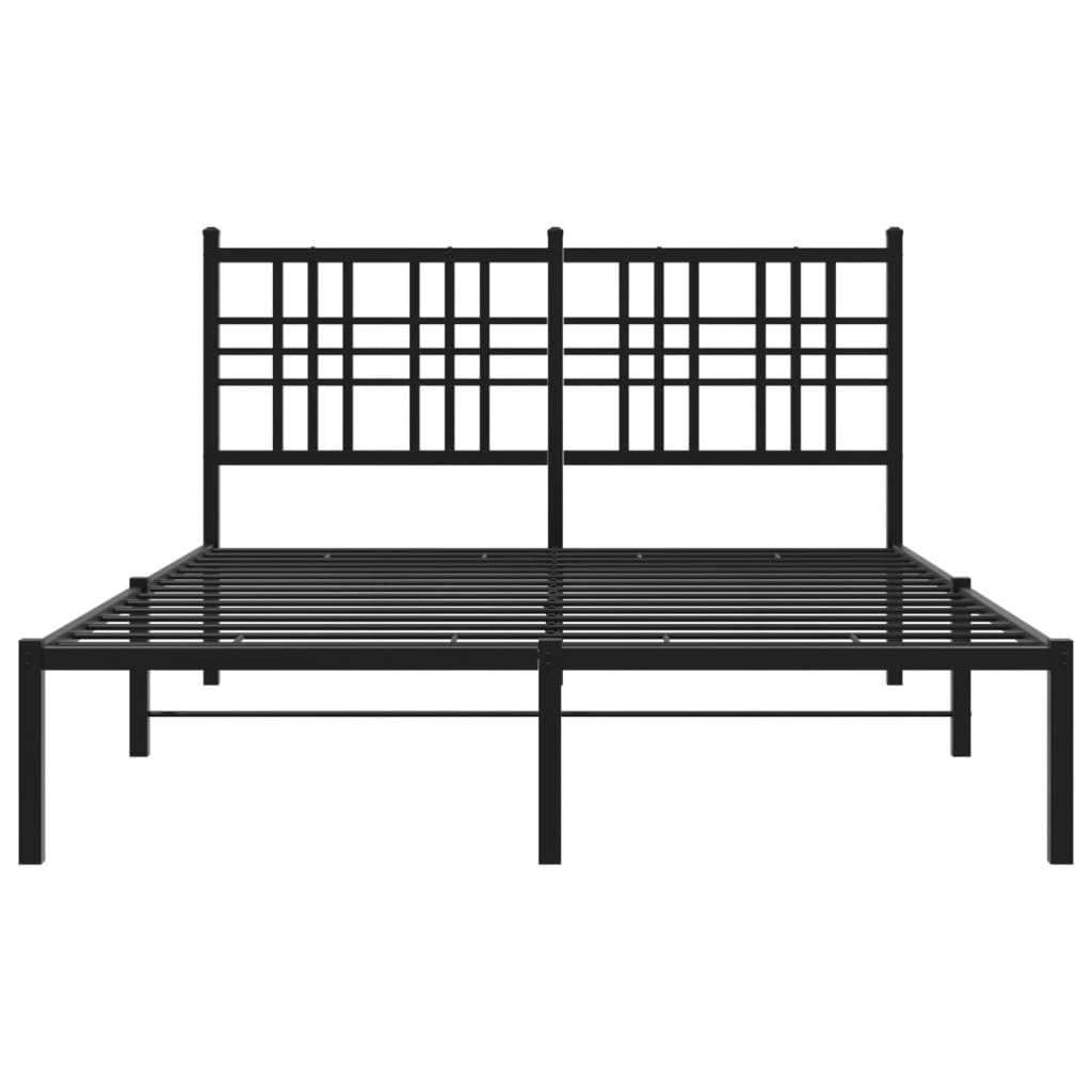 Estrutura de cama com cabeceira 140x190 cm metal preto