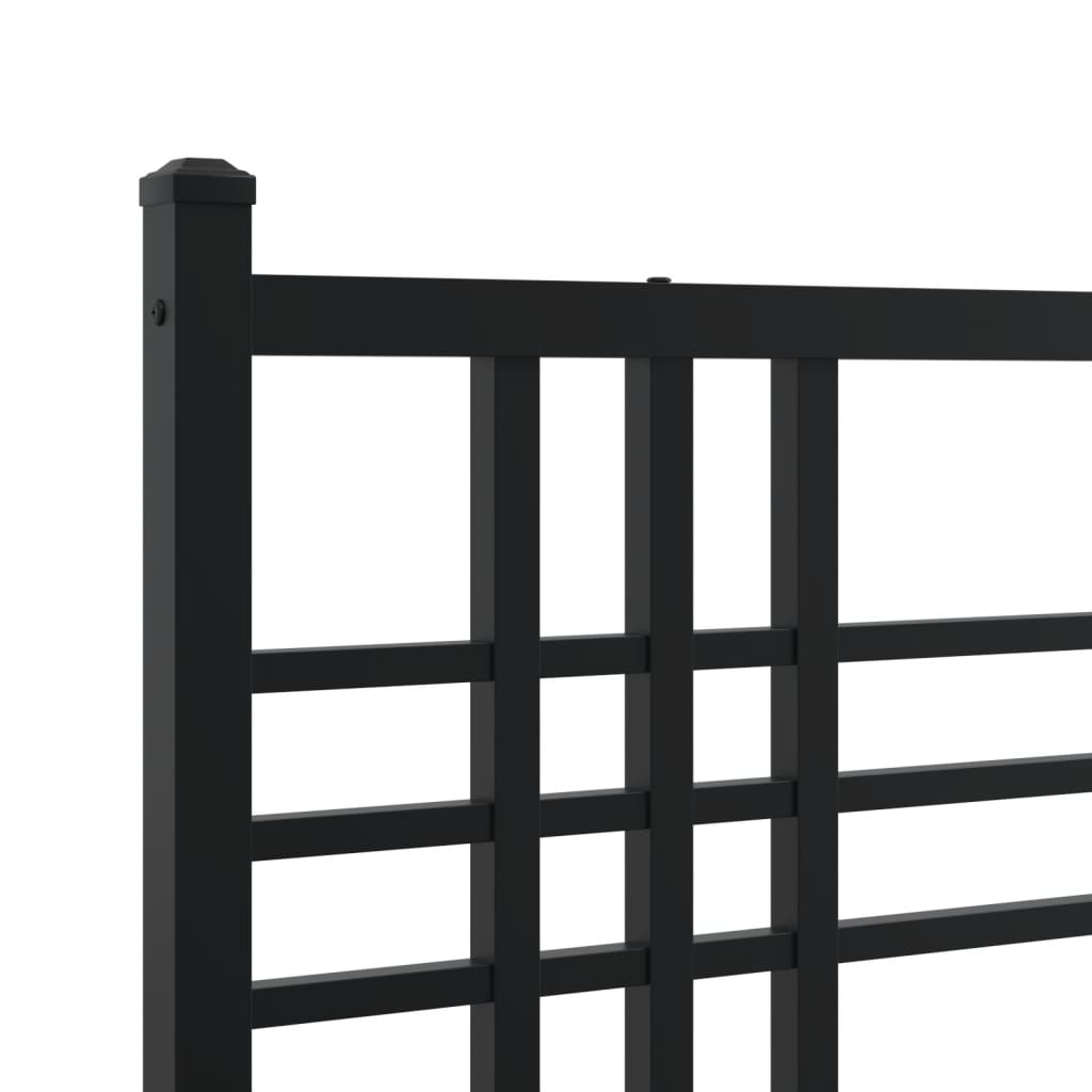 Estrutura de cama em metal com cabeceira 150x200 cm preto