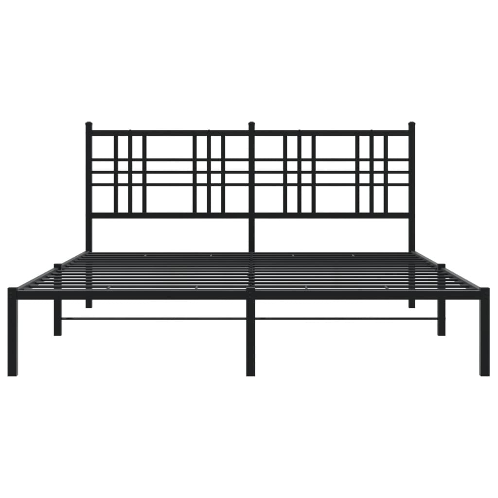 Estrutura de cama com cabeceira 160x200 cm metal preto