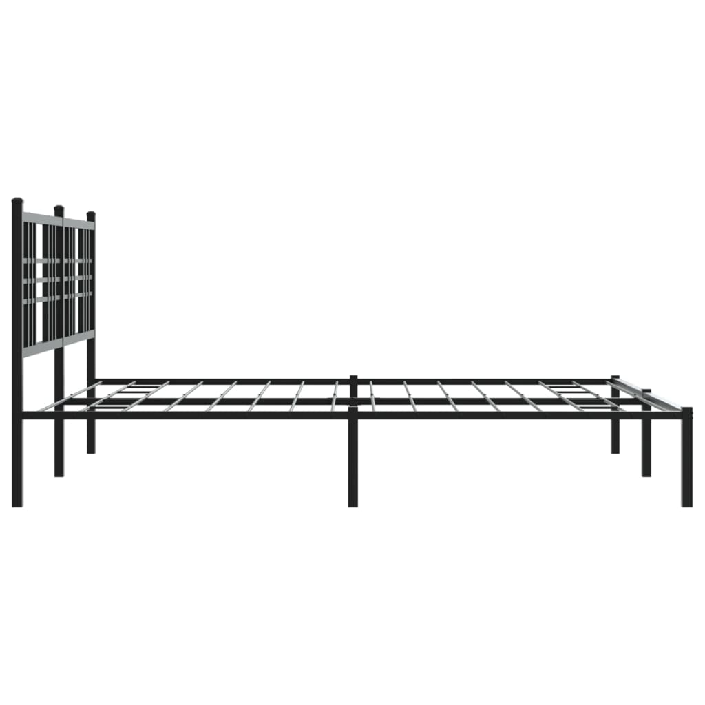 Estrutura de cama com cabeceira 160x200 cm metal preto