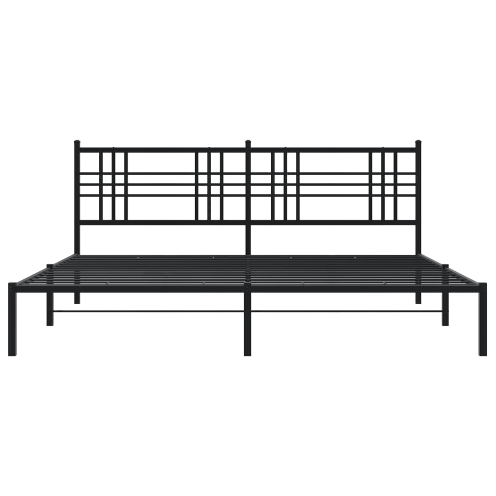 Estrutura de cama em metal com cabeceira 180x200 cm preto