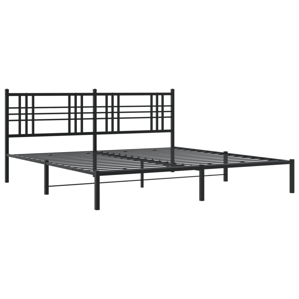 Estrutura de cama com cabeceira 183x213 cm metal preto