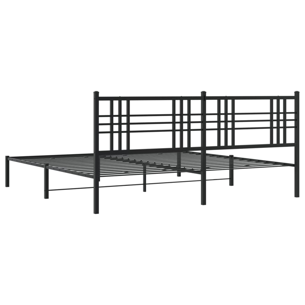 Estrutura de cama com cabeceira 183x213 cm metal preto