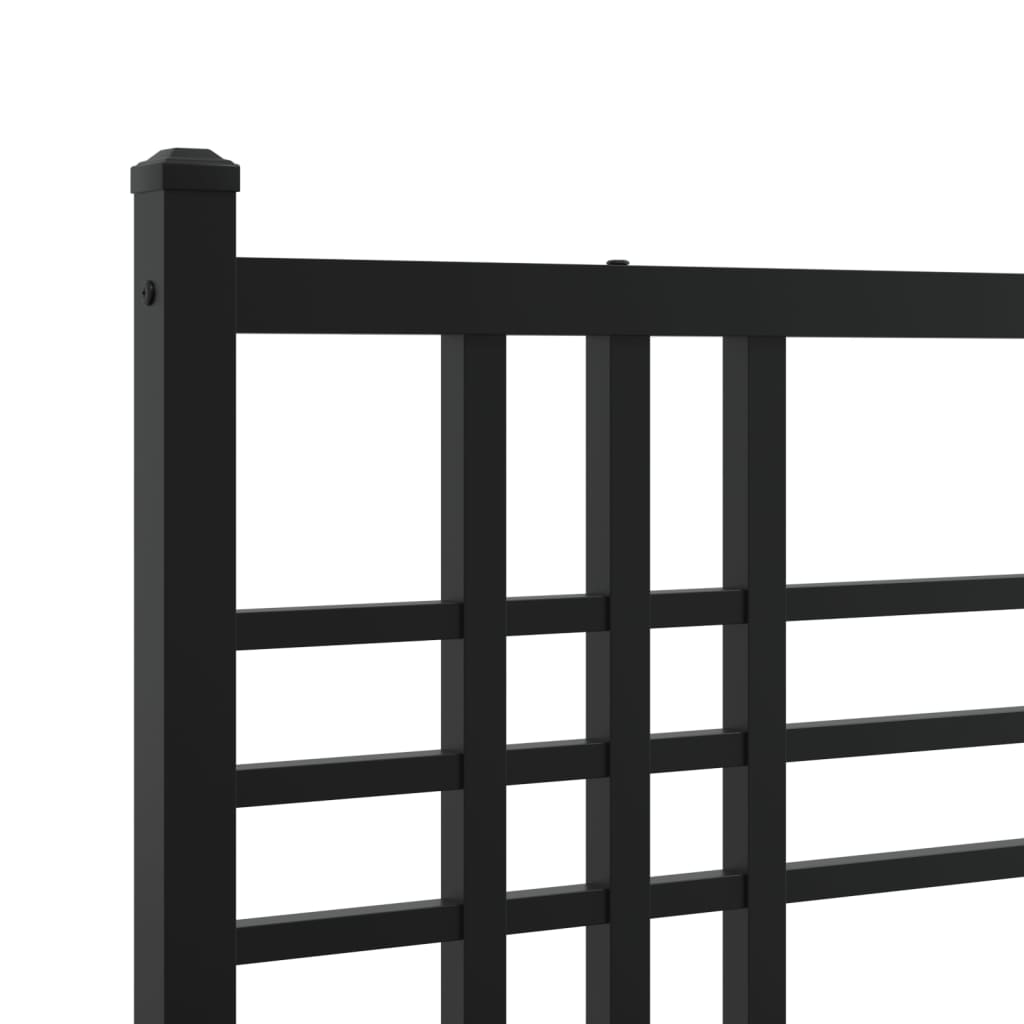 Estrutura de cama com cabeceira 183x213 cm metal preto