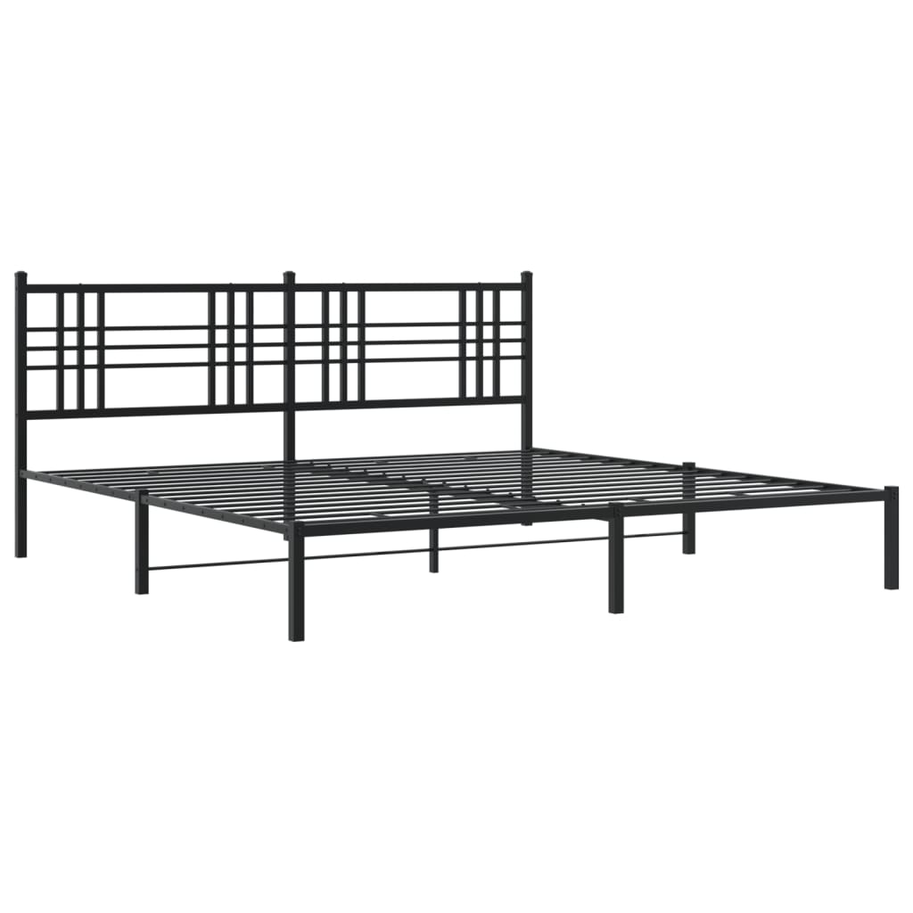 Estrutura de cama com cabeceira 193x203 cm metal preto