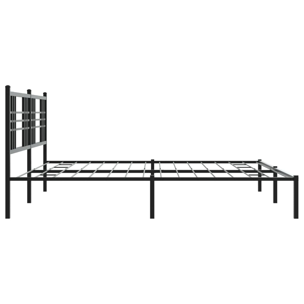 Estrutura de cama com cabeceira 193x203 cm metal preto