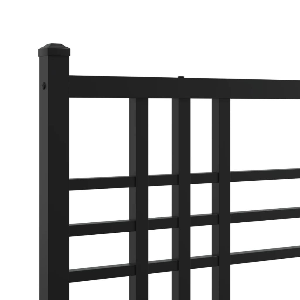 Estrutura de cama com cabeceira 193x203 cm metal preto