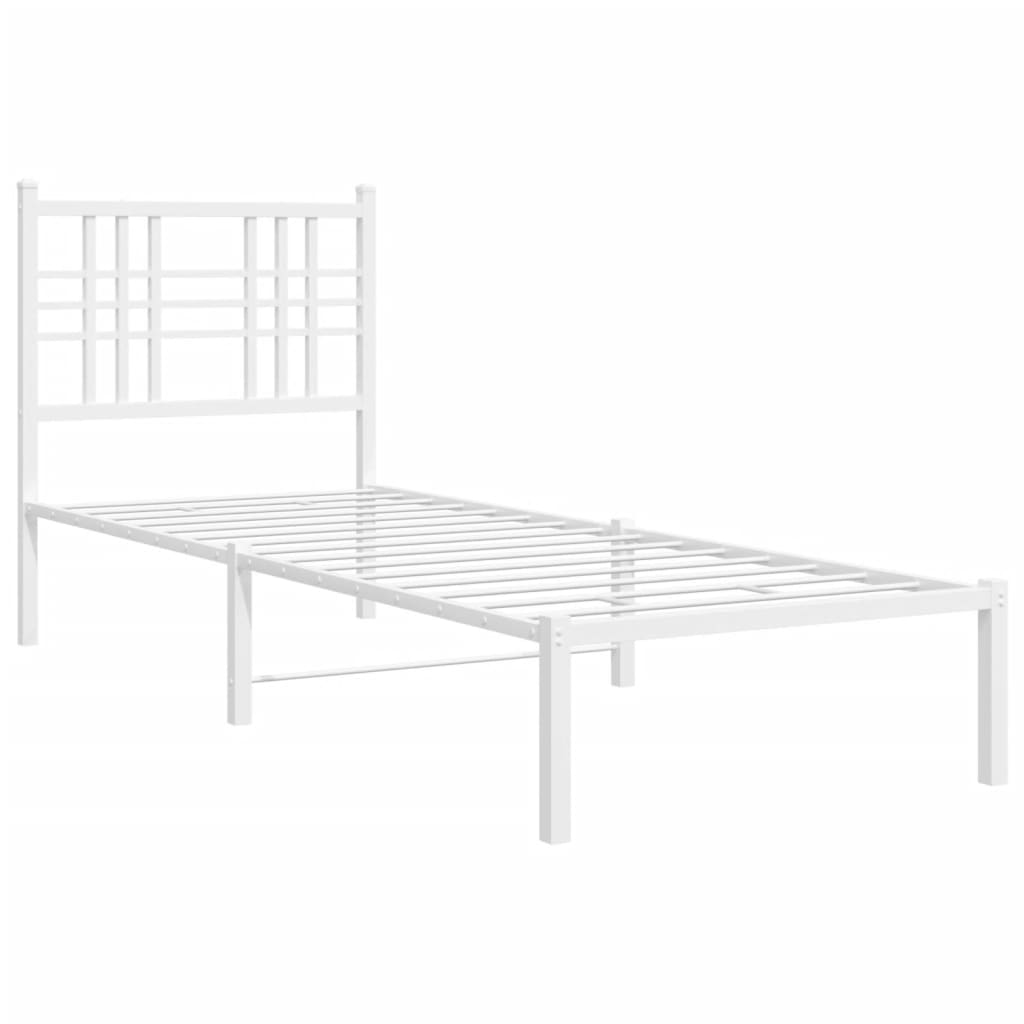 Estrutura de cama com cabeceira 80x200 cm metal branco