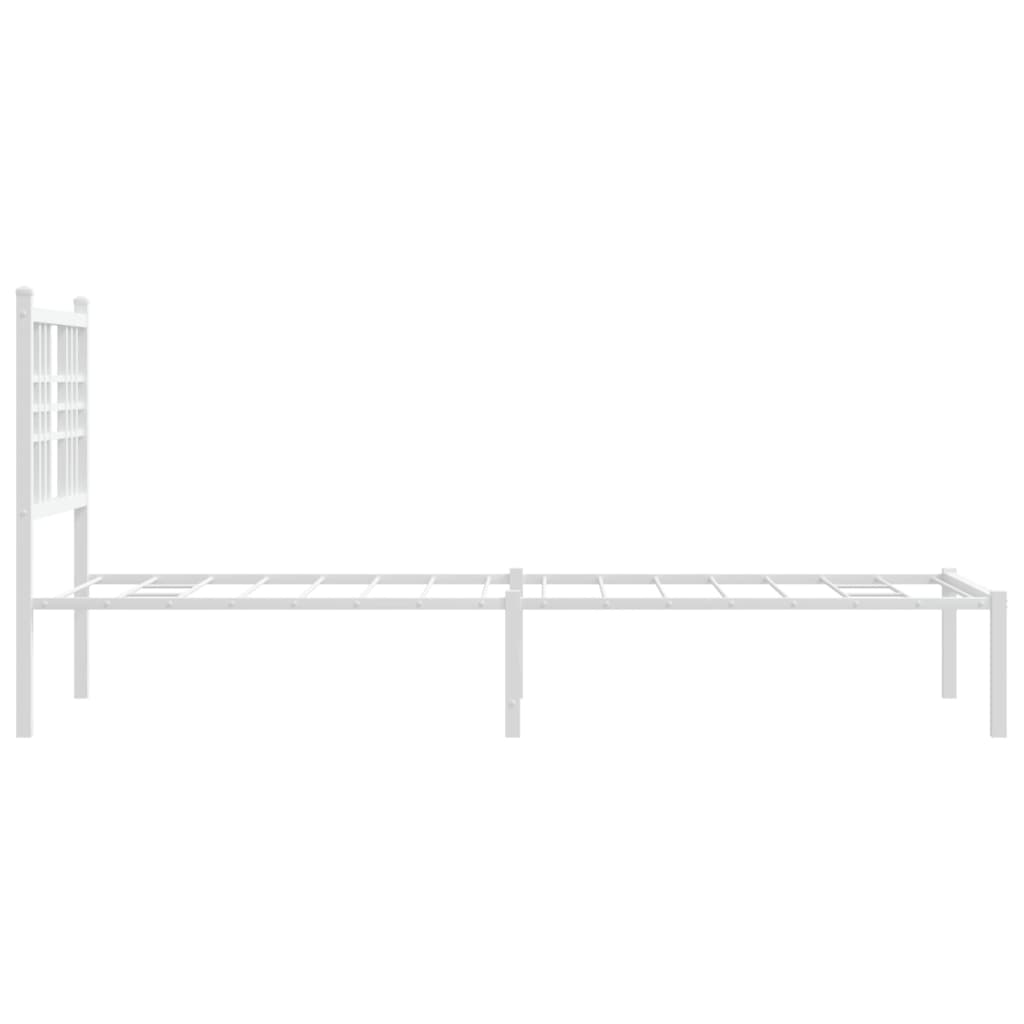 Estrutura de cama com cabeceira 80x200 cm metal branco