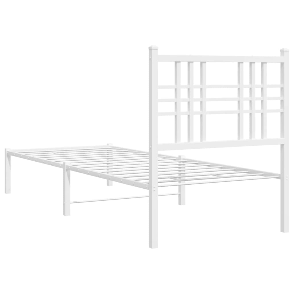 Estrutura de cama com cabeceira 80x200 cm metal branco