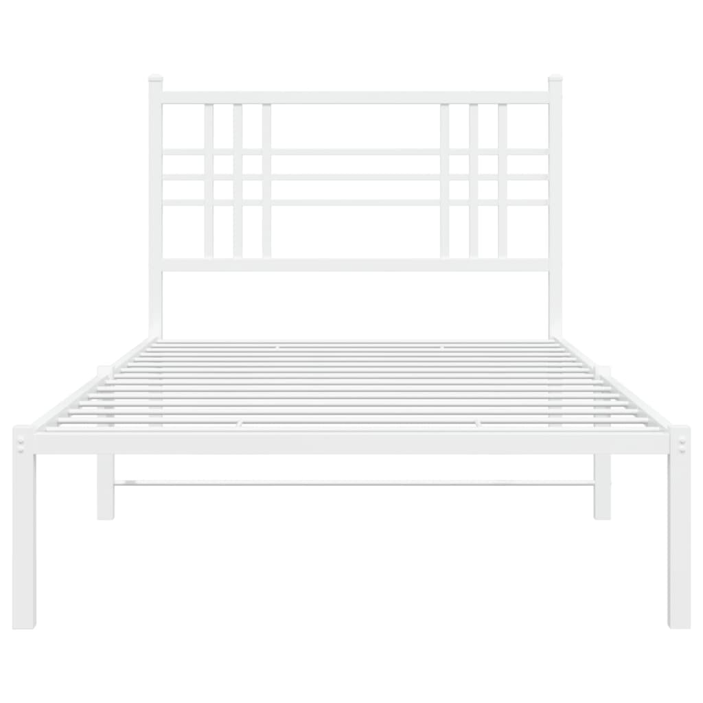 Estrutura de cama com cabeceira 90x200 cm metal branco