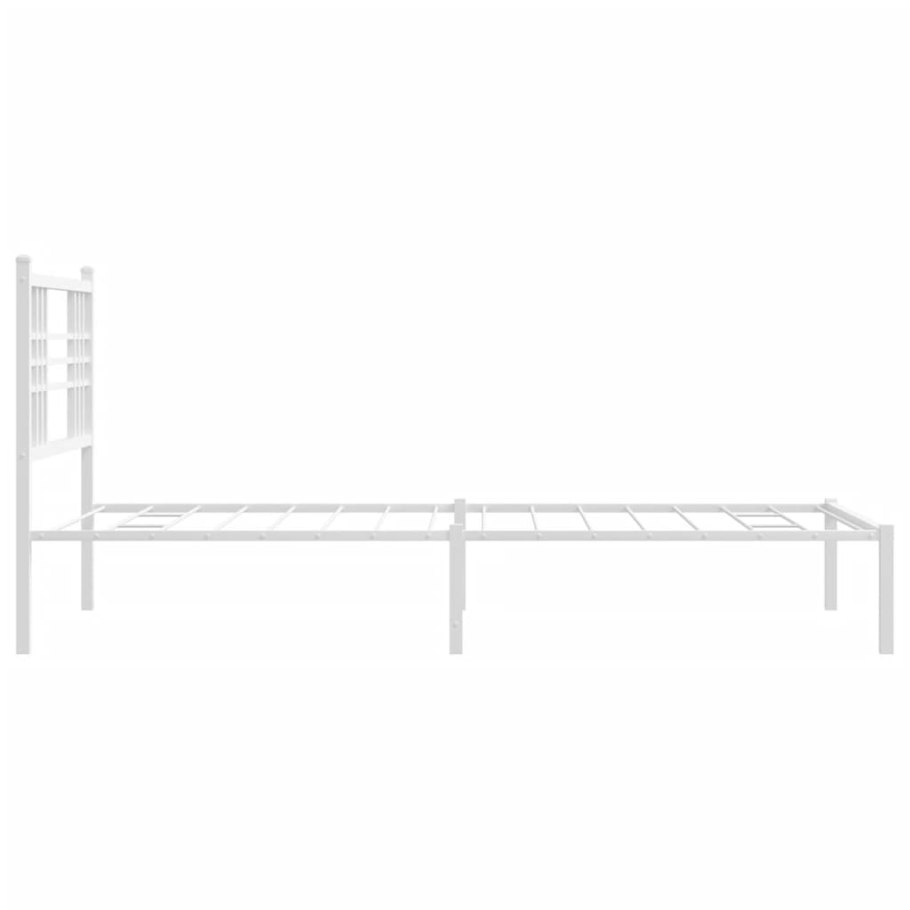 Estrutura de cama com cabeceira 90x200 cm metal branco