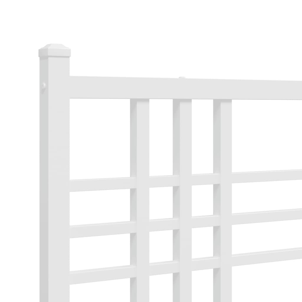 Estrutura de cama com cabeceira 100x190 cm metal branco