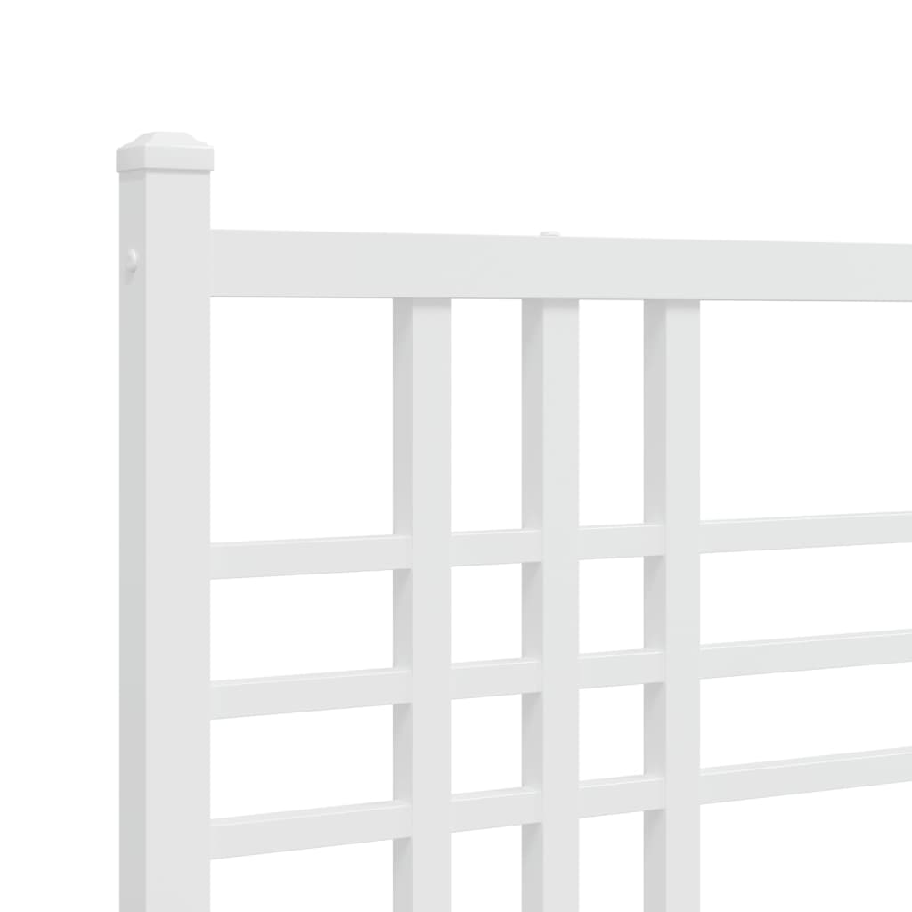 Estrutura de cama com cabeceira 100x200 cm metal branco