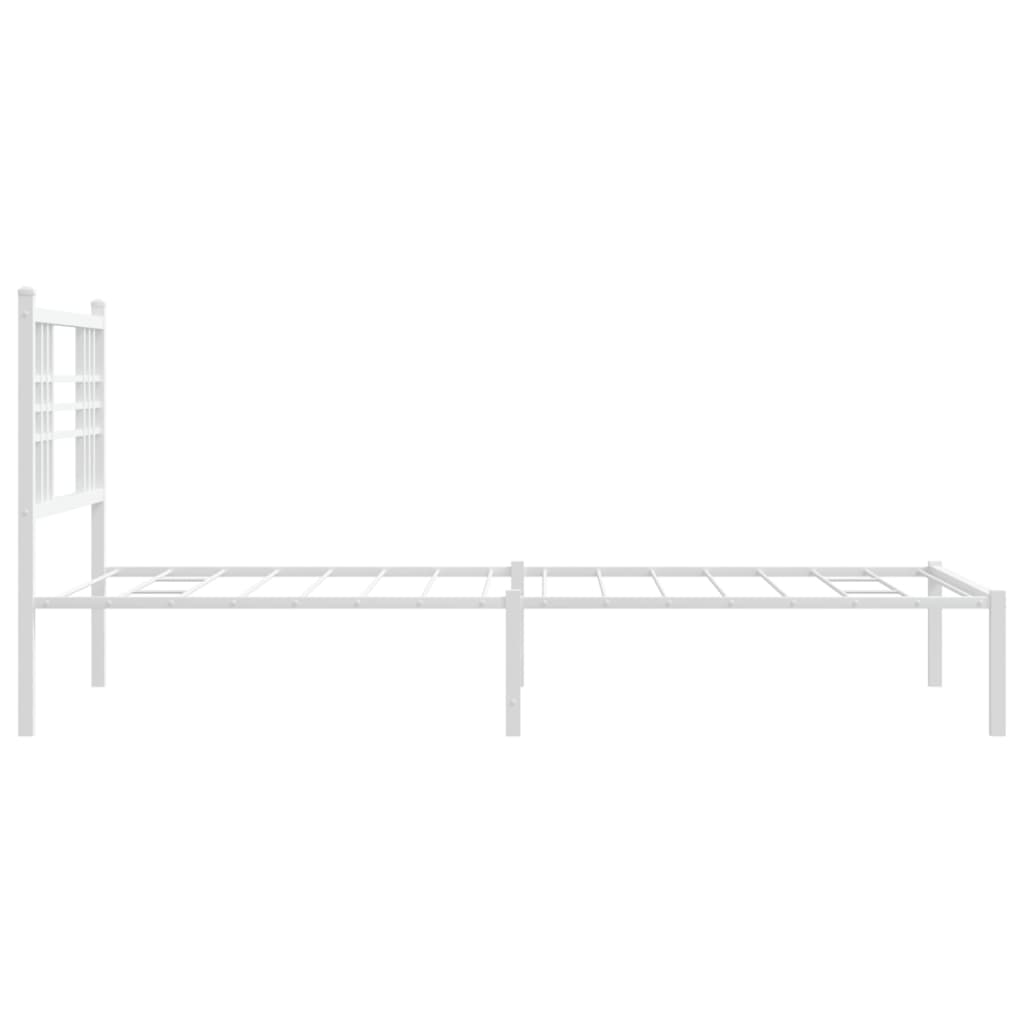 Estrutura de cama em metal com cabeceira 107x203 cm branco