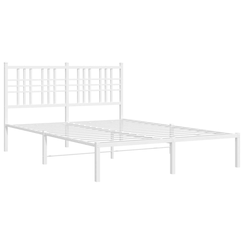 Estrutura de cama com cabeceira 120x190 cm metal branco