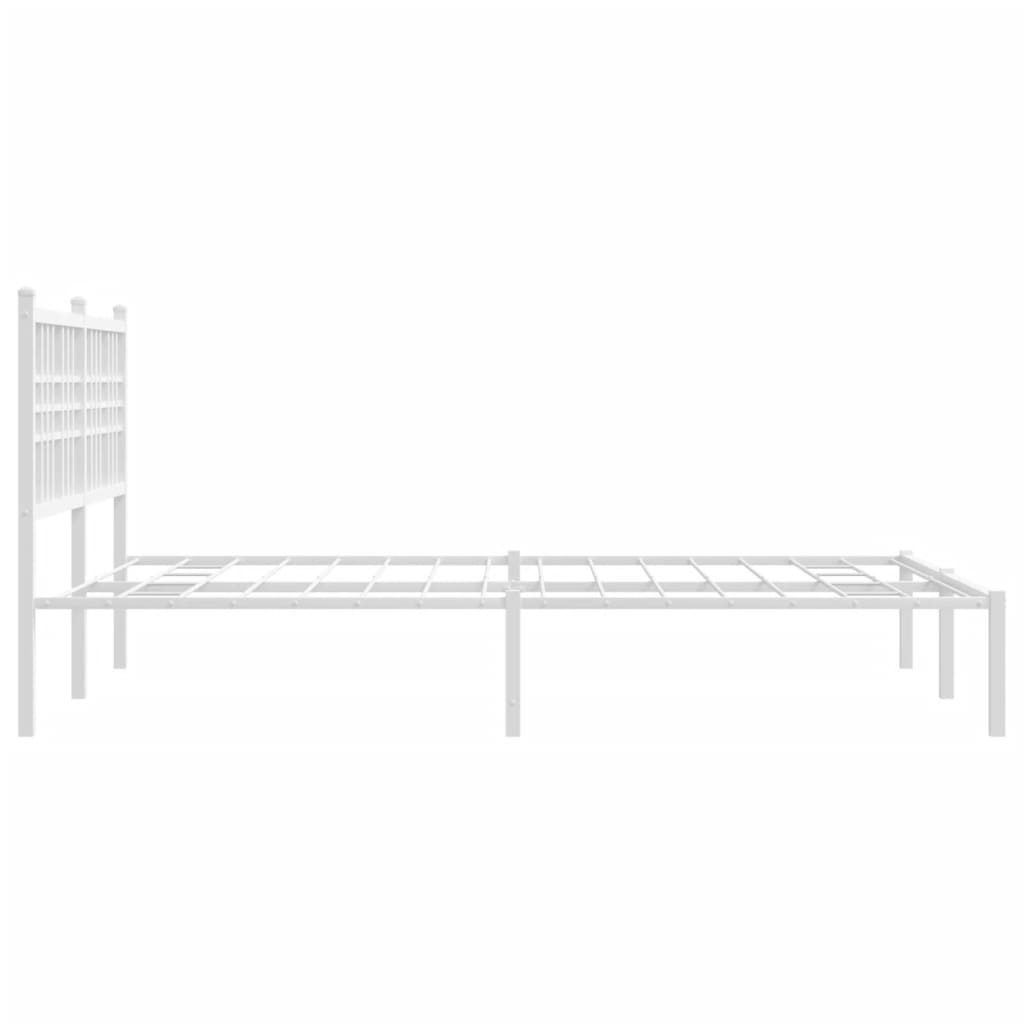 Estrutura de cama com cabeceira 120x190 cm metal branco