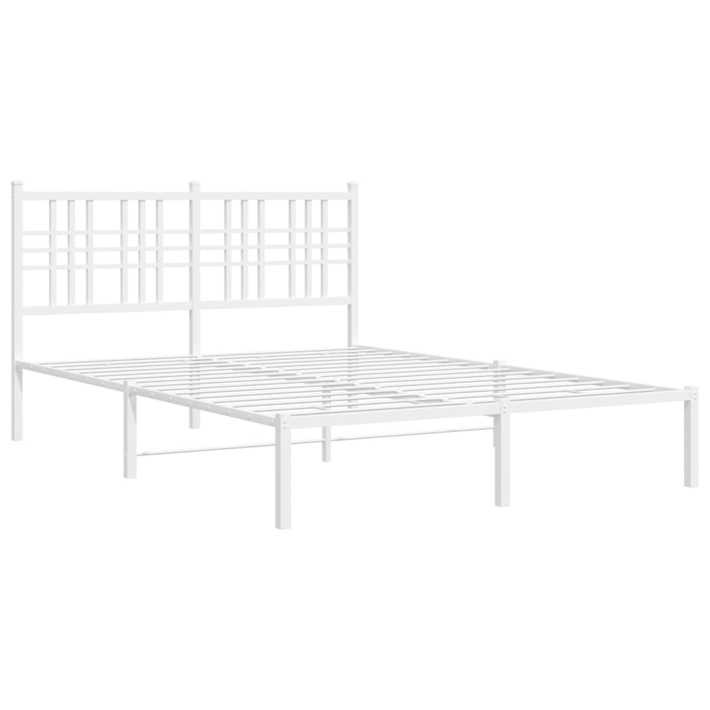 Estrutura de cama com cabeceira 135x190 cm metal branco