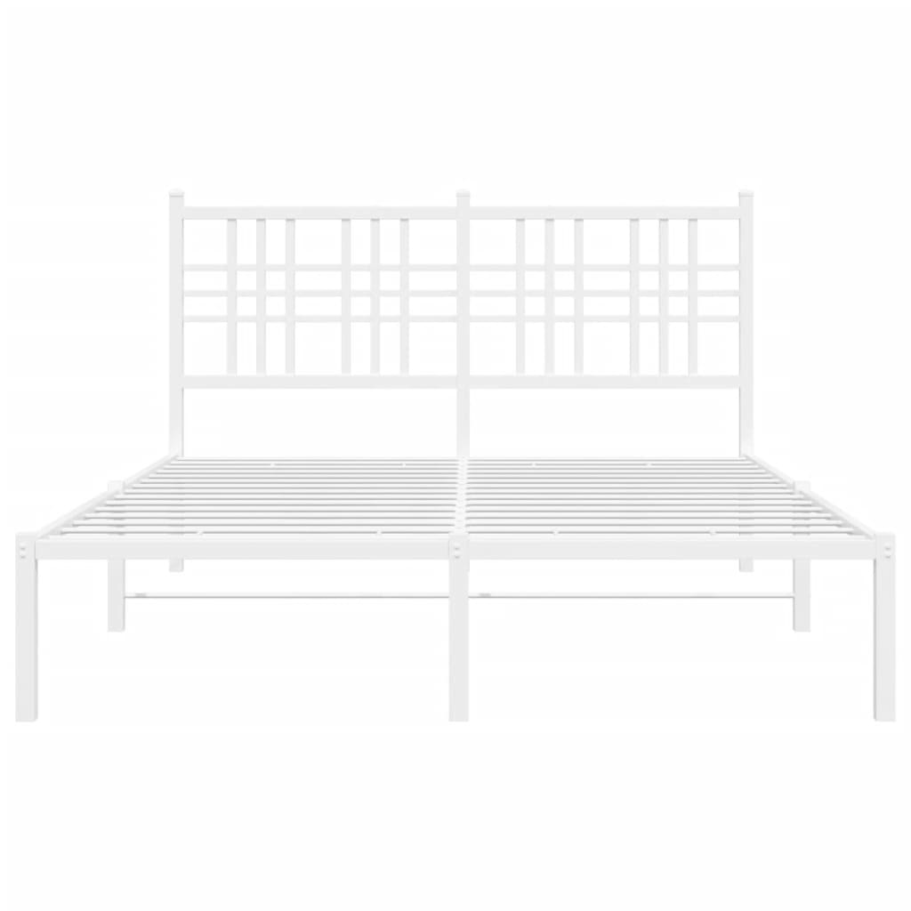 Estrutura de cama com cabeceira 135x190 cm metal branco