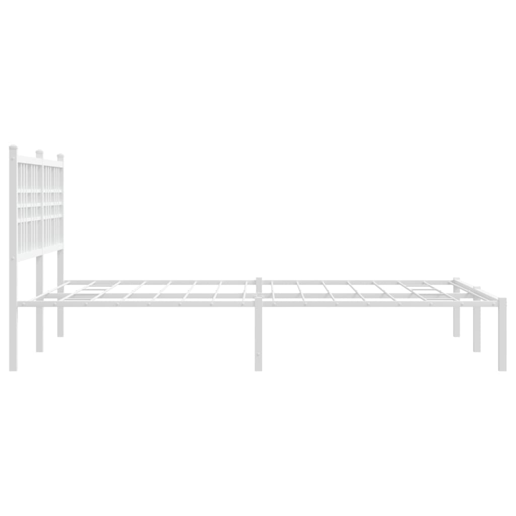 Estrutura de cama com cabeceira 135x190 cm metal branco