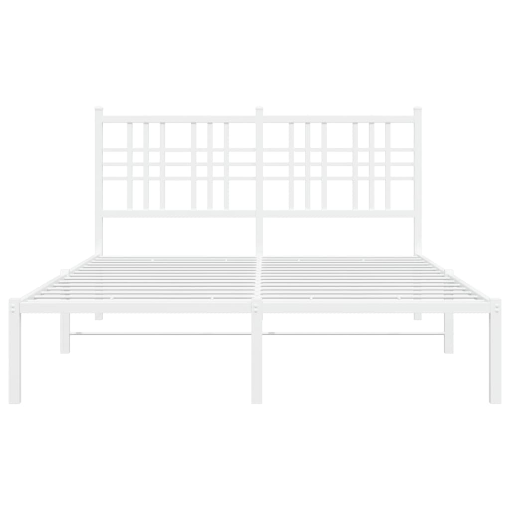 Estrutura de cama com cabeceira 140x190 cm metal branco